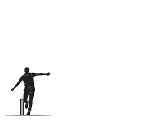 Black silhouette of a man playing golf with a club, a sport illustration vector