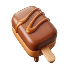 Obraz premium 3d chocolate ice cream bar isolated on transparent background