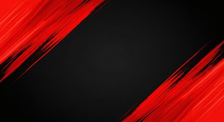 Abstract dark background with red brush stroke on the corners, creating a dynamic and modern design