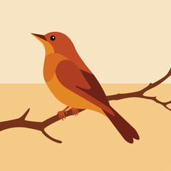 autumn, a bird sitting on a branch, a calm atmosphere