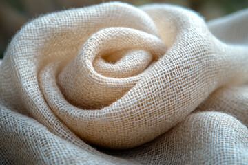 Beige Linen Fabric Capturing Rustic Organic Warmth