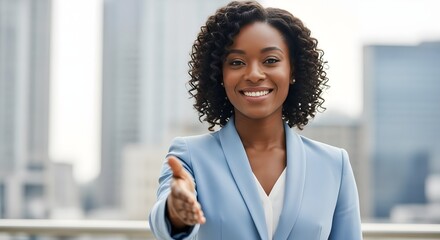 Woman Smiling While Working on Laptop Computer in Modern Office