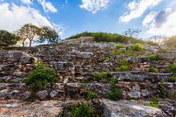 Izamal pyramids archeological site in Mexico