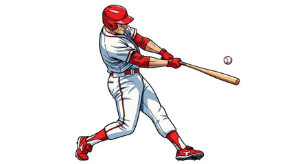 Obraz premium Dynamic baseball player swinging bat captures intense game action and athleticism