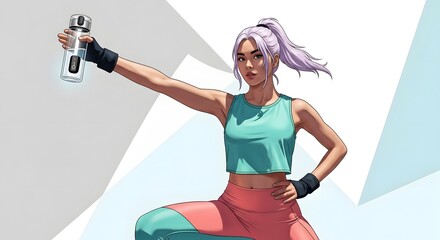 Young Woman Enjoying Coffee Break at Cafe Table Outdoors, Relaxed Lifestyle Shot