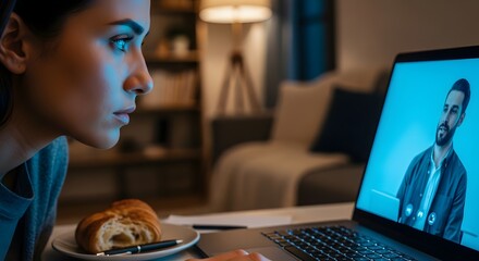 Young Woman Enjoying Coffee Break in Cozy Cafe with Blurred Background