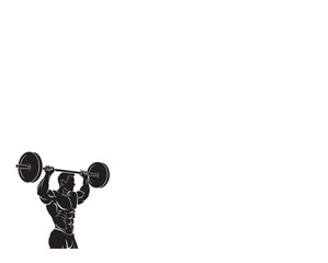 Metal hand holding a black dumbbell power tool on a white background, isolated