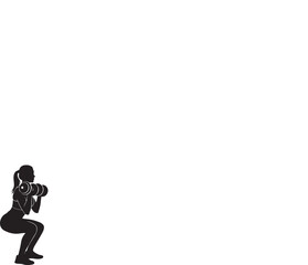 Black silhouette of a woman's illustration on a wooden blackboard border for business education design