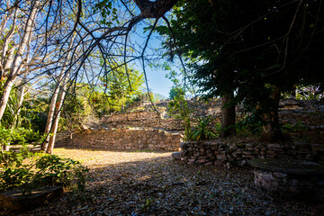 Izamal pyramids archeological site in Mexico