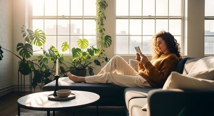 Young Woman Enjoying Coffee Break Outdoors
