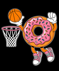 Funny Donut Dunking Basketball Food Champ Sports Donut