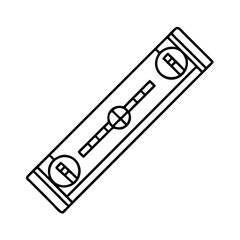 Vector art of line art icon of a spirit level tool