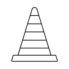 Vector art of outline drawing of a traffic cone