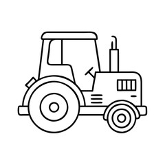 Vector art of outline drawing of a tractor