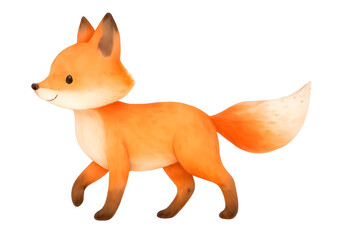 Obraz premium Watercolor Fox Clipart, Cute Woodland Animal Illustration, Baby Nursery Wall Art