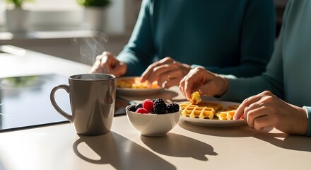 Young Woman Enjoying Freshly Baked Bread at a Rustic Kitchen Table, Natural Light