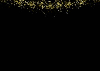 Abstract Gold Glitter Texture on Black Background