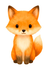 Obraz premium Watercolor Fox Clipart, Cute Woodland Animal Illustration, Baby Nursery Wall Art