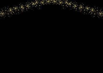 Abstract Gold Glitter Texture on Black Background