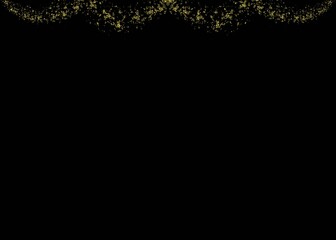 Abstract Gold Glitter Texture on Black Background