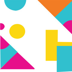 Vibrant Abstract Shape Pattern in Pop Art Colors