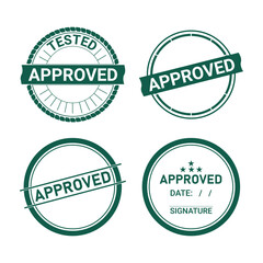 Approval Rubber Stamp Set with signature and date 100% editable file	

