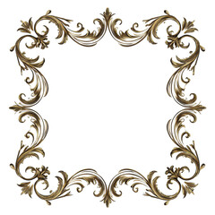 Decorative gold floral border design for invitations or elegant layouts
