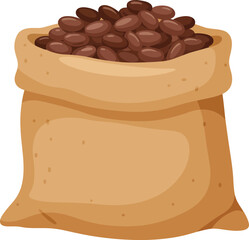 Sack of roasted coffee beans a delicious ingredient for your morning beverage needs flat design vector illustration white background