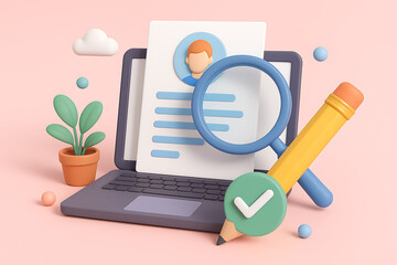 Digital recruitment process with resume analysis and online candidate job application