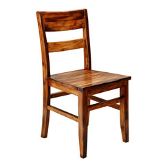 Sturdy wooden chair with a simple design placed in a well-lit room