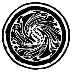 Black and white vector tattoo illustration art design with floral and tribal ornament elements antique