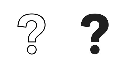 Simple black and white question marks displayed side by side in image