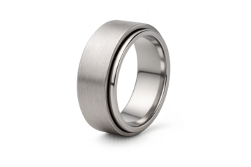 Elegant silver ring isolated on transparent backdrop, modern jewelry design