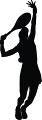 Silhouette of a woman serving in a pickleball match with a paddle and ball sport athlete