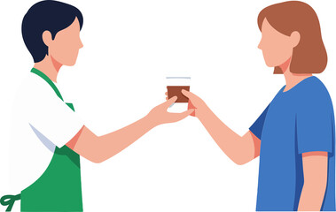 Barista Serving Customer