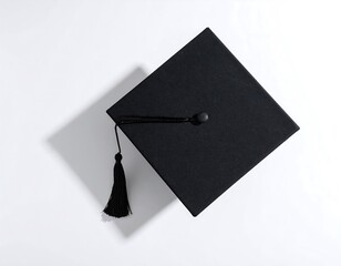Black graduation cap, top view