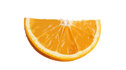 slice of orange with fresh water drops isolated on transparent background