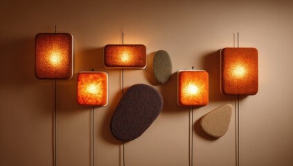 Warm, textured wall lights