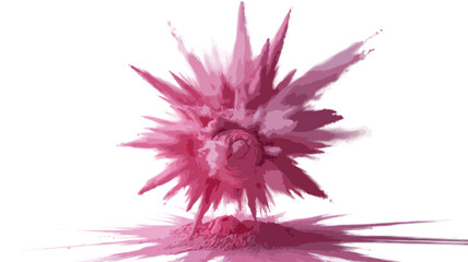 pink powder pulver explosion isolated on transparent background