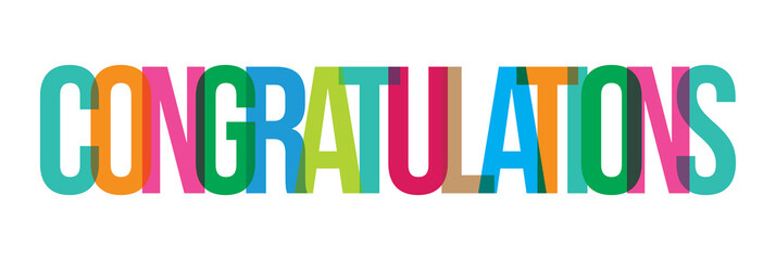Colorful congratulations typography