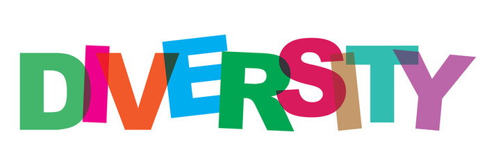 Colorful diversity typography art
