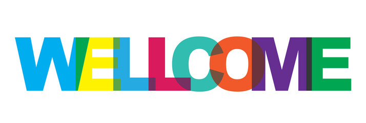 Colorful welcome typography art
