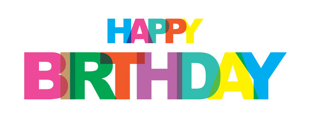 Colorful happy birthday typography design