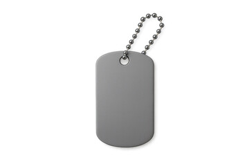 Fototapeta premium Durable metal dog tag with bead chain, isolated on a transparent background