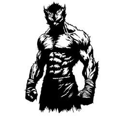 Silhouette of a wolf demon