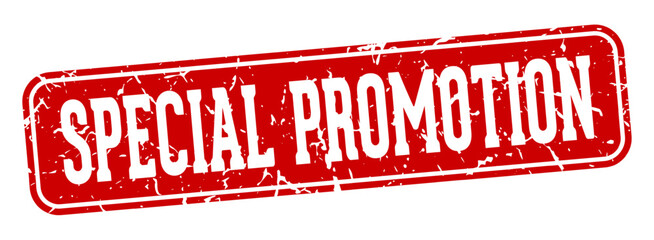 special promotion rectangular sign. special promotion stamp