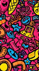 seamless pattern with graffiti
