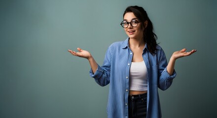 Young Woman with Backpack Hiking in Mountains, Enjoying Nature and Freedom