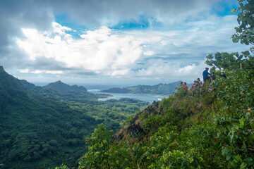 view from the mountain of Huahine
