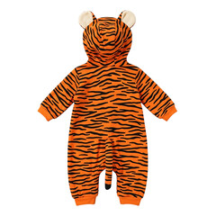 Baby tiger costume with hood isolated on transparent background